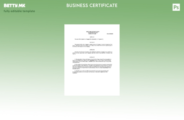 модерен стил САД Делавер сертификат за инкорпорација Шаблон Word и PDF, шаблон з